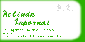 melinda kapornai business card